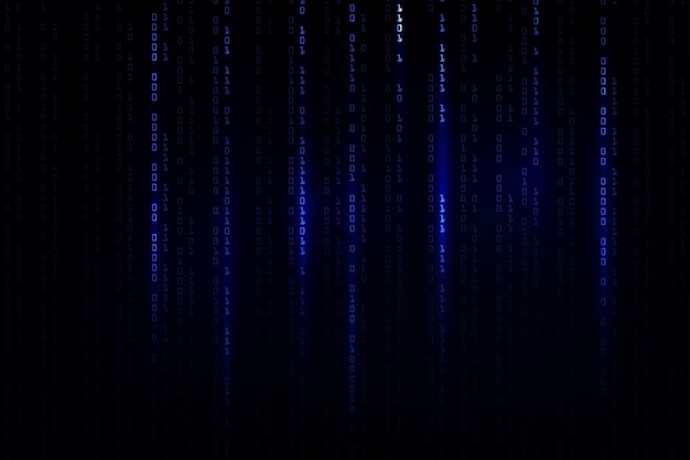 Abstrakter Technologie-Hintergrund. Hacker-Konzept, Programmiercodierung, binärer Computercode. Matrix-Hintergrundstil.