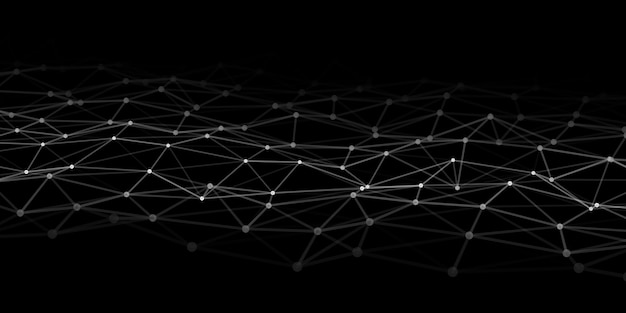 Abstrakter Technologiehintergrund mit verbindenden Punkten und Linien Netzwerkkonzept Datentechnologie