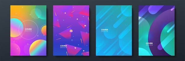 Abstrakter, trendiger Farbverlauf mit fließendem geometrischem Muster, Hintergrundtextur für Poster-Cover-Design. Minimale Farbverlauf-Banner-Vorlage. Moderne Vektorwellenform für Broschüren