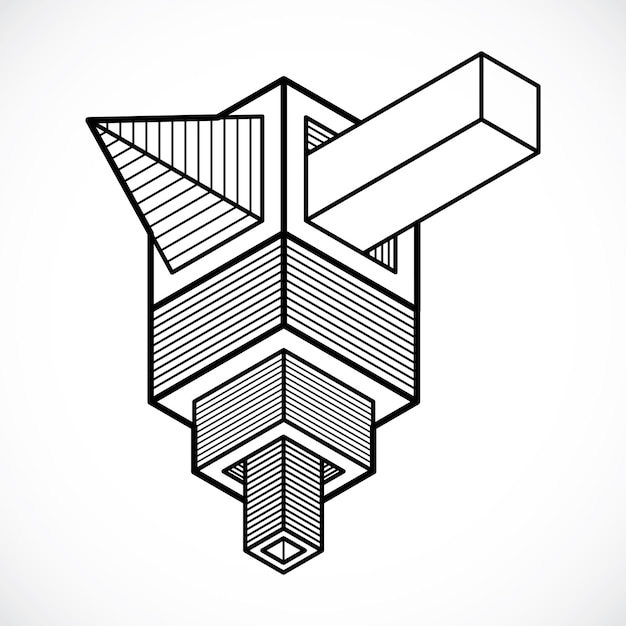 Vektor abstrakter vektor, isometrische dimensionale form.