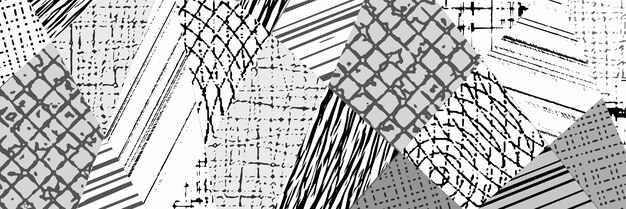 Abstrakter Vektorhintergrund, Banner, Formen mit verschiedenen Texturen, Graustufen