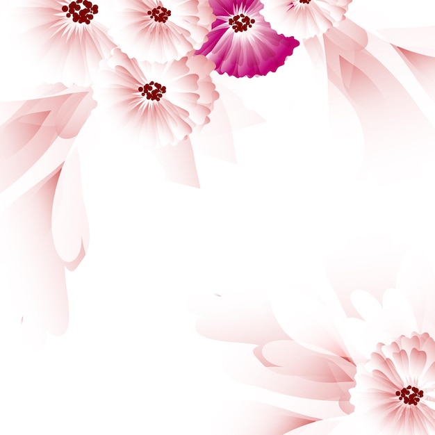 Abstrakter Vektorhintergrund mit rosa Blumen
