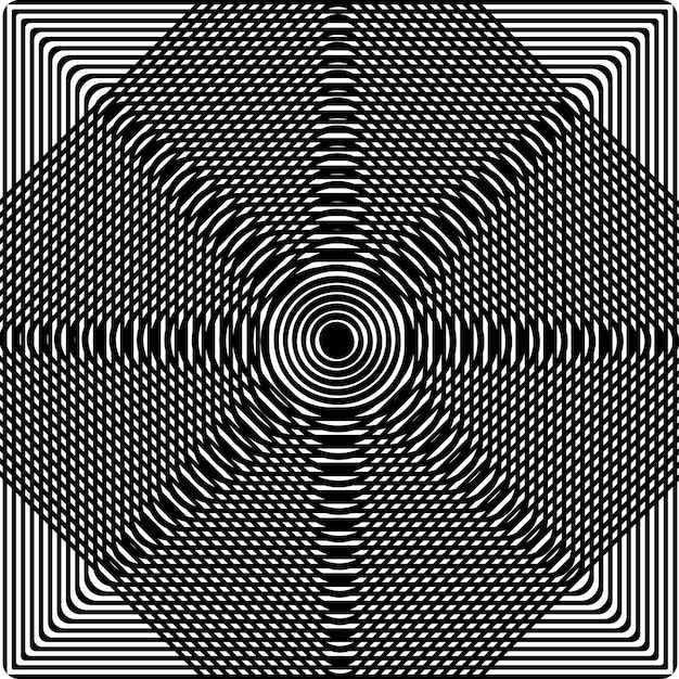 Abstrakter verdrehter schwarzer und weißer hintergrund optische täuschung einer verzerrten oberfläche geometrisches muster