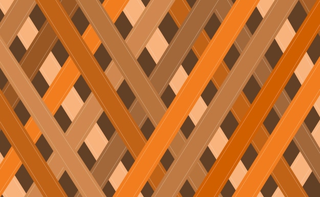 Abstrakter webkorbhintergrund braune textur mit geometrischen diagonalen linien vektor-vintage-muster