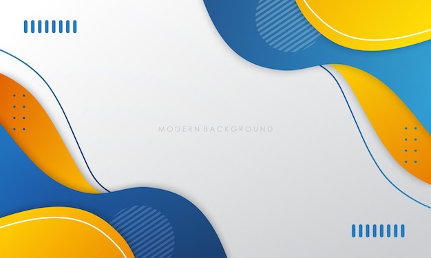 Abstrakter weißer hintergrund mit blauen und gelben farbverläufen färbt modernes design