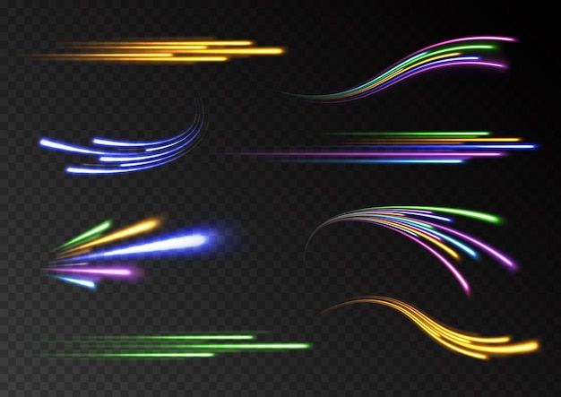 Vektor abstrakter weißer wawe-vektor magisch leuchtender sternlichteffekt mit neonverschwommener geschwungener linie