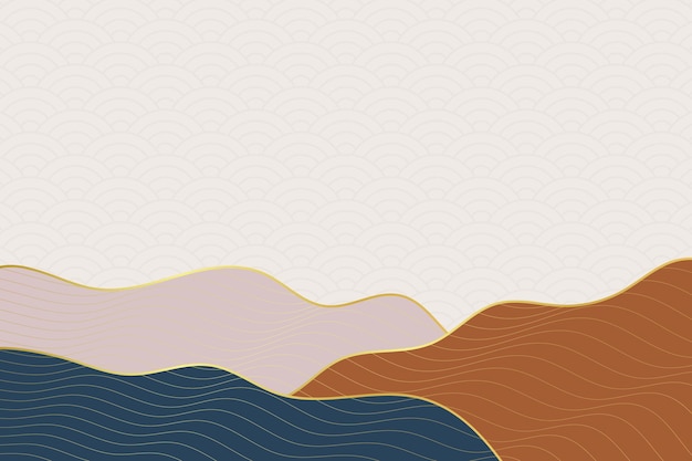 Abstrakter wellenarthintergrund mit geometrischem japanischem muster und gewellten gestreiften linien