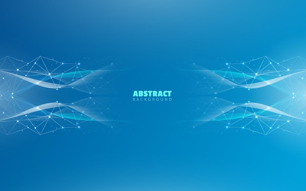 Abstrakter Wissenschaftshintergrund mit Polygonwelle formt blaue Farbe