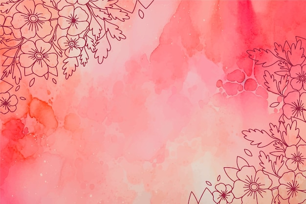 Vektor abstraktes aquarell mit blumigem hintergrund