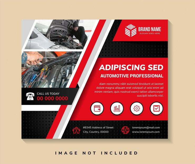 abstraktes Banner-Template-Design Verwenden Sie eine Überschrift für die Automobilbranche. Horizontales Layout