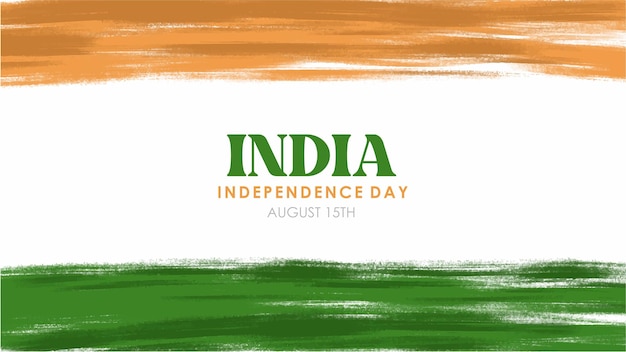 Abstraktes bannerdesign zum indischen unabhängigkeitstag mit pinselstrichen