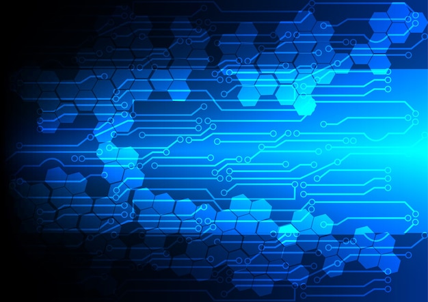 Abstraktes blaues licht mit stromkreishintergrundtechnologie