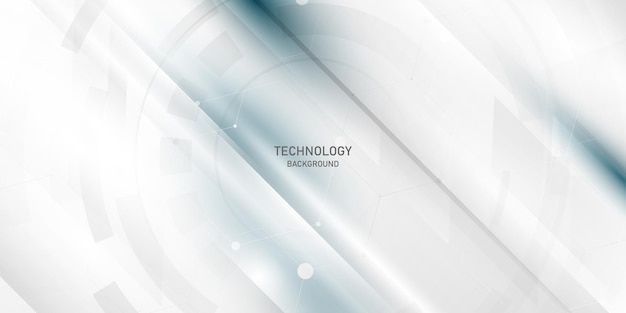 Abstraktes blaues und weißes hintergrundplakat mit dynamischer technologienetzvektorillustration