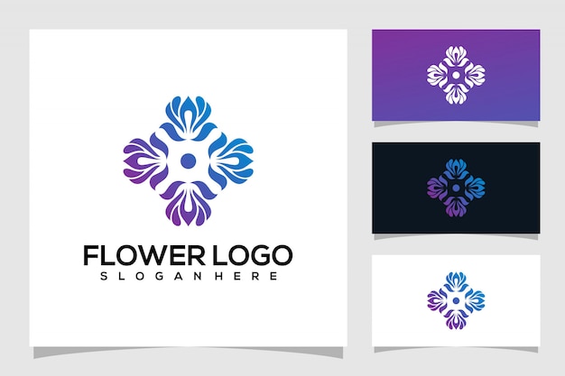 Abstraktes blumenlogodesign