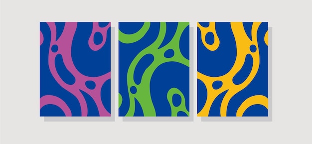 Abstraktes cover-design. zwei farben mit flüssigem wellenstil