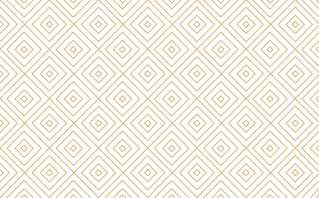 Abstraktes einfaches geometrisches nahtloses Vektormuster mit goldener Linie auf weißem Hintergrund