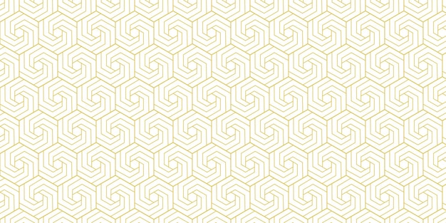 Abstraktes einfaches geometrisches nahtloses Vektormuster mit goldener Linie auf weißem Hintergrund