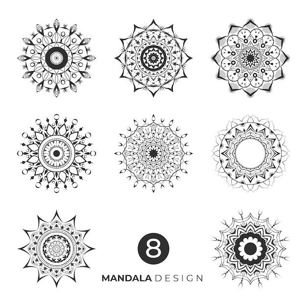 Abstraktes einfaches modernes islamisches mandala-designillustrationsbündel