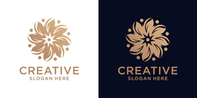 Abstraktes florales ornament-logo-design