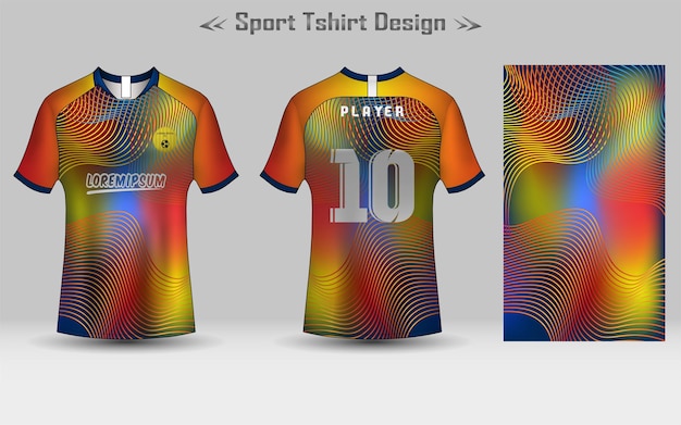 Abstraktes fußball-jersey-mockup-vorlagen-sport-t-shirt-design