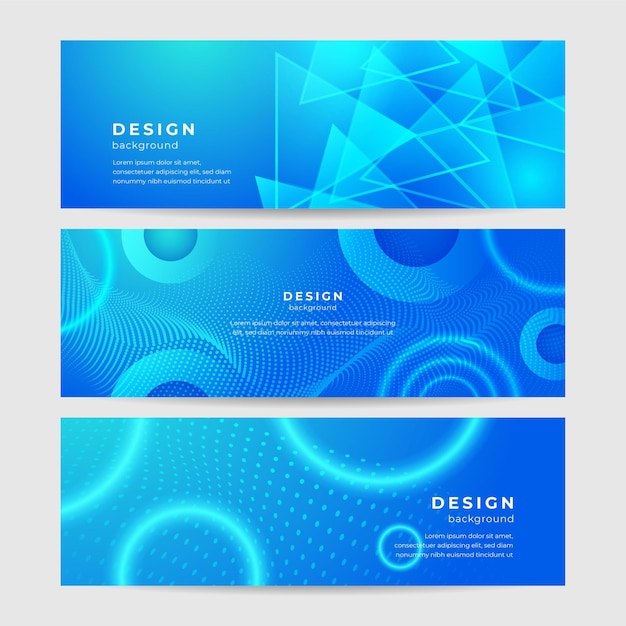 Abstraktes geometrisches blaues breites Hintergrund-Banner-Layout-Design Blaues abstraktes langes Vektor-Banner Minimaler Hintergrund mit Kopierraum für Text Moderner abstrakter Gradient hellblauer Banner-Hintergrund