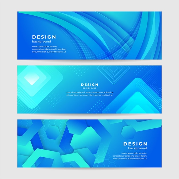 Abstraktes geometrisches blaues breites Hintergrund-Banner-Layout-Design Blaues abstraktes langes Vektor-Banner Minimaler Hintergrund mit Kopierraum für Text Moderner abstrakter Gradient hellblauer Banner-Hintergrund