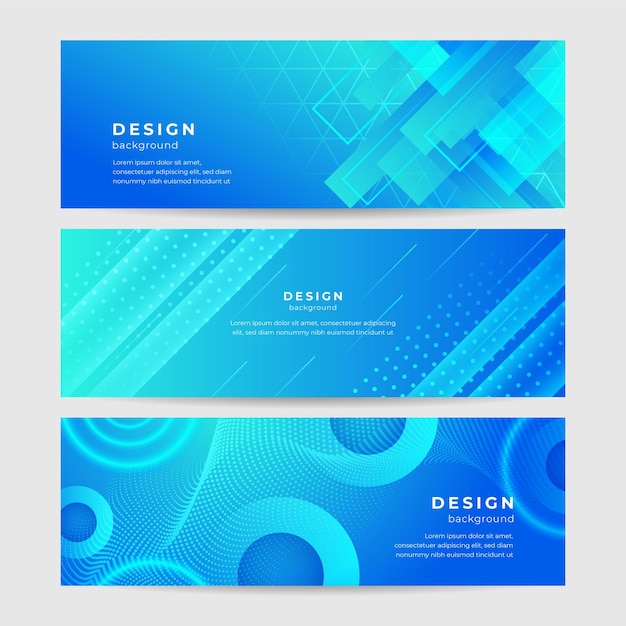 Abstraktes geometrisches blaues breites Hintergrund-Banner-Layout-Design Blaues abstraktes langes Vektor-Banner Minimaler Hintergrund mit Kopierraum für Text Moderner abstrakter Gradient hellblauer Banner-Hintergrund