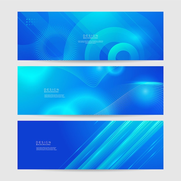 Abstraktes geometrisches blaues breites Hintergrundbanner-Layout-Design Geschäftspräsentationsbanner mit blauer geometrischer Form Blaues abstraktes Vektorlanges Banner Minimaler Hintergrund mit Kopierraum für Text
