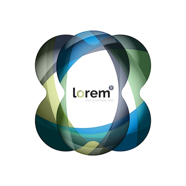 Vektor abstraktes geometrisches design-logo aus fließenden elementen