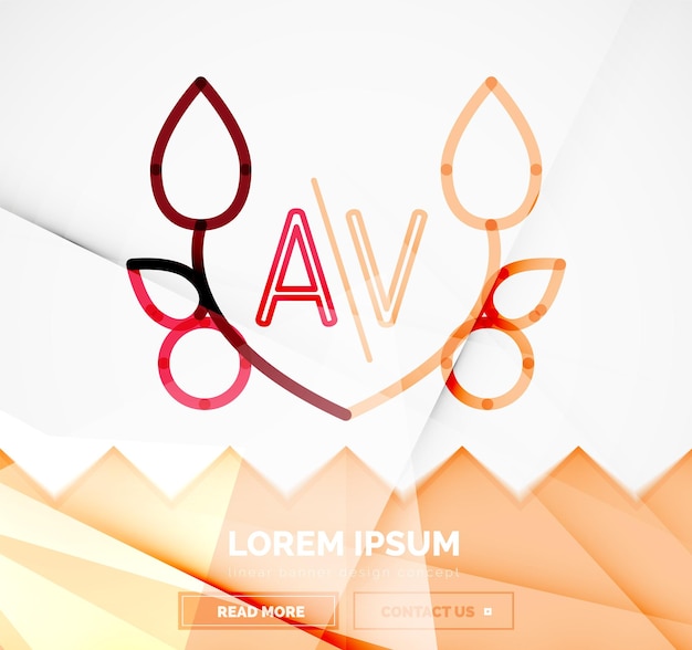 Abstraktes geometrisches lineares Hipster-Blumensymbol-Rahmendesign im flachen Stil Banner