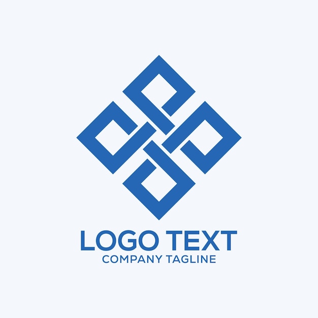 Abstraktes geometrisches Logo mit miteinander verbundenen Quadraten