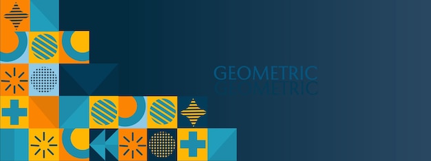 Abstraktes geometrisches muster leer banner-design im retro-stil. elegantes und modernes mosaikdesign.