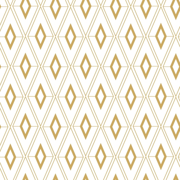 Abstraktes geometrisches Muster mit Kreuzen, Streifen, Linien, nahtloser Hintergrund, Weißes und Goldes Ornament