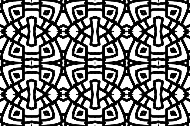 Abstraktes geometrisches Muster. Nahtloser Vektorhintergrund. Schwarz-Weiß-Verzierung.