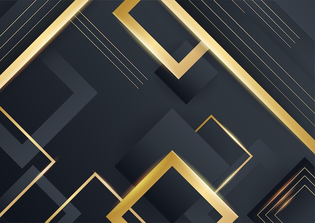 Abstraktes Gold auf schwarzer metallischer Beschaffenheit mit moderner futuristischer Luxushintergrundvektorillustration des einfachen Textdesigns