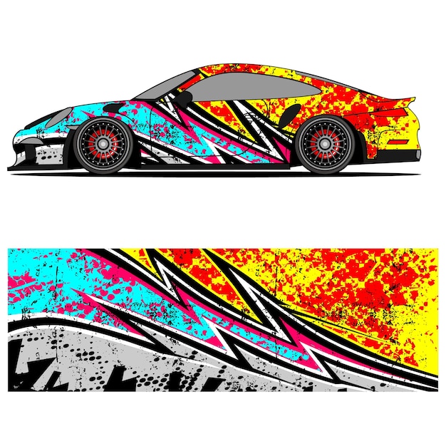 Vektor abstraktes grafisches design von rennvinyl-aufkleber für rennwagenwerbung