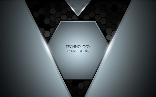 Abstraktes graues Licht auf Hexagonhintergrund