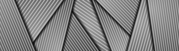 Abstraktes graues monochromes corporate-grafik-banner-design mit glatten linien. geometrischer technischer hintergrund. vektor-web-header-illustration