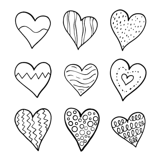 Abstraktes Herz Doodle für Valentinstag Elemente Dekoration