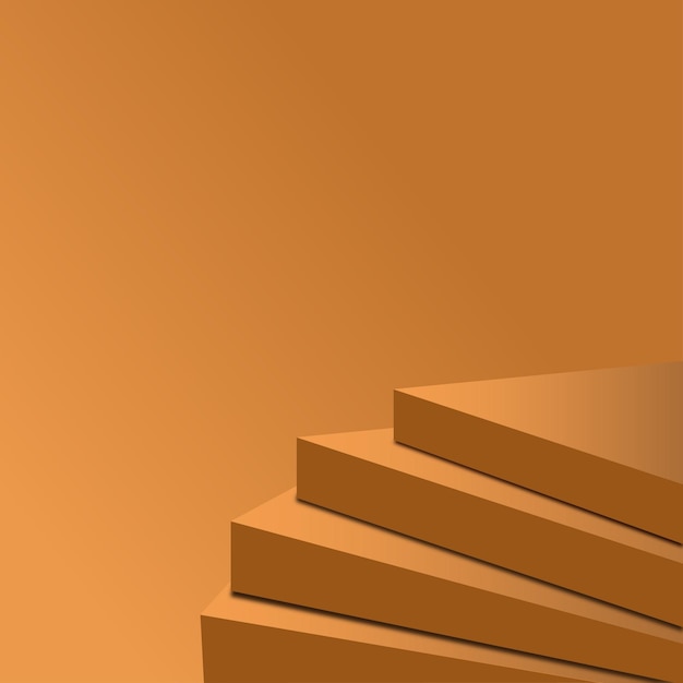 Vektor abstraktes hintergrund für die markenmarkierung beige-spiraltreppe auf orangefarbenem hintergrund