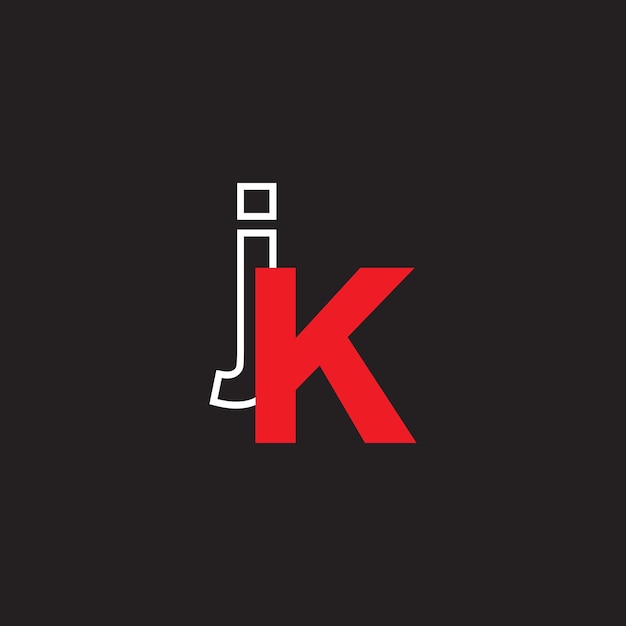 Abstraktes jk- oder kj-logo-design