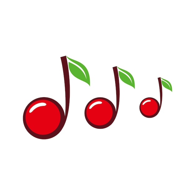 Abstraktes Kirsch-Musiknoten-Logo-Symbol