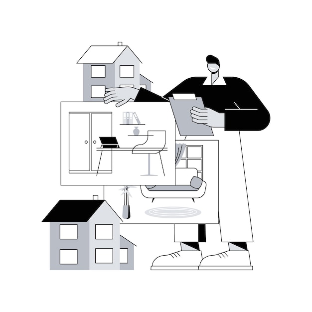 Abstraktes Konzept der Immobilienfotografie, Vektorgrafik