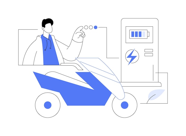 Abstraktes Konzeptvektorillustration für elektrische Motorräder