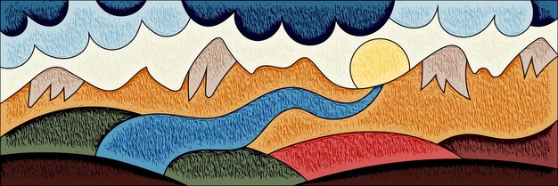 Abstraktes Landschaftsstylisierungsbannerx9