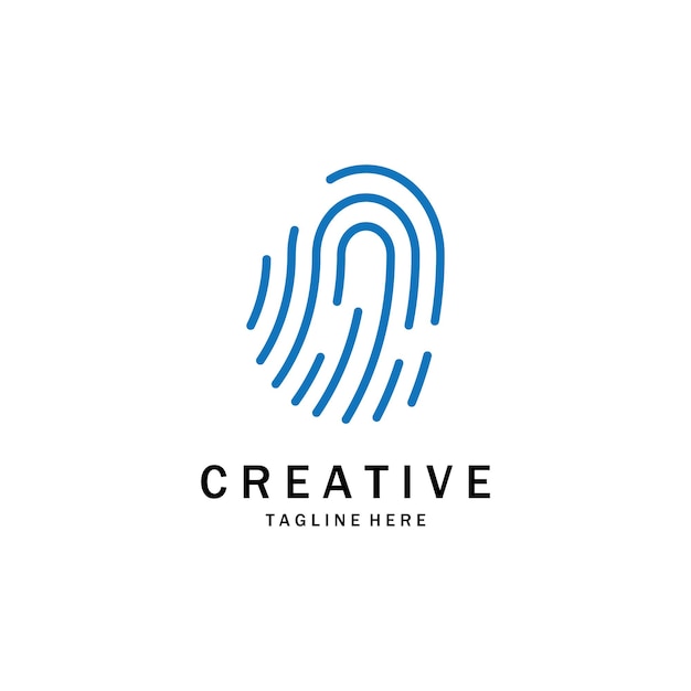 Abstraktes Logo-Design mit Fingerabdruck für Identitätsvisitenkarte, Geschäftsunternehmen und Technologievorlage