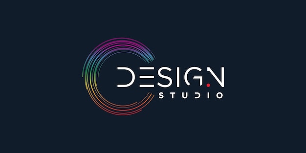 Vektor abstraktes logo für studiodesign mit kreativem, modernem konzept