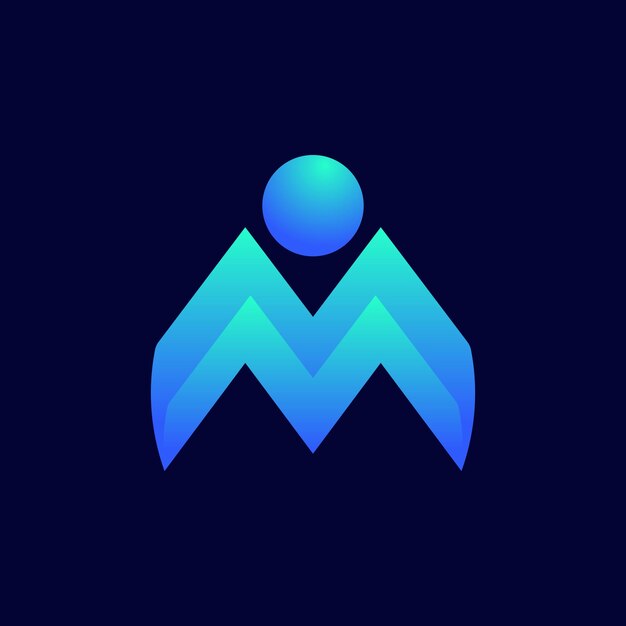 Abstraktes Logo mit Farbverlauf und Buchstaben m