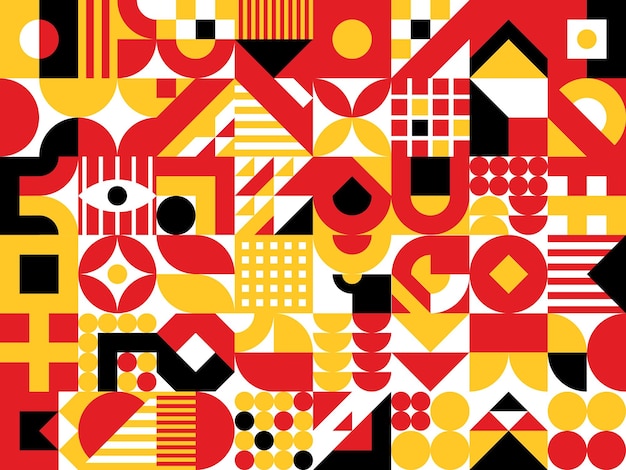 Abstraktes modernes geometrisches Muster in Gelb oder Rot