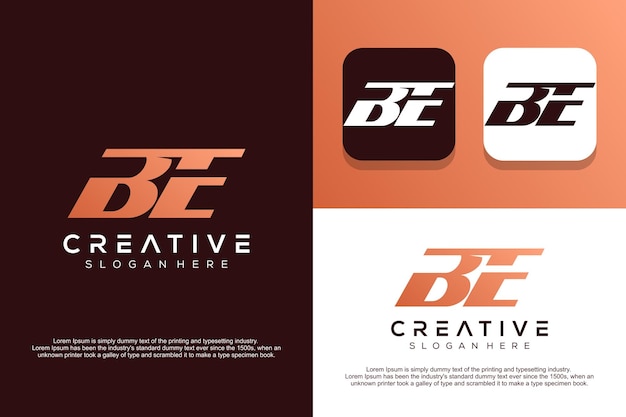 Vektor abstraktes monogrammbuchstabe be logo-design